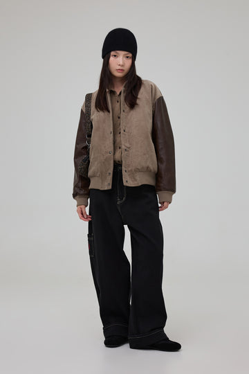 Amu corduroy color matching jacket